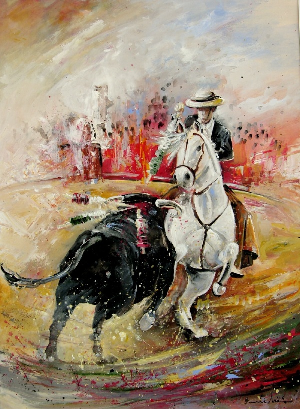 Bullfight  Corrida 72 painting - Unknown Artist Bullfight  Corrida 72 art painting